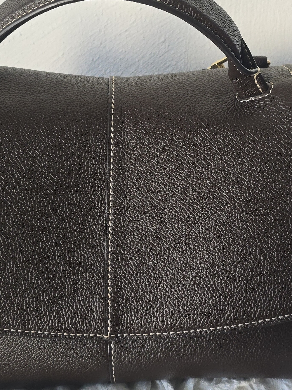 Polène Mokki Ebony Grained Leather Bag Purse - Picture 3 of 9